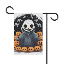 DistinctInk Garden & House Banner / Flag with Skeleton Ghost and Pumpkin Design for Halloween