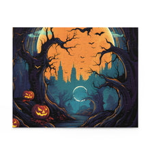DistinctInk Jigsaw Puzzle with Haunted Evening Nightmare Design for Halloween