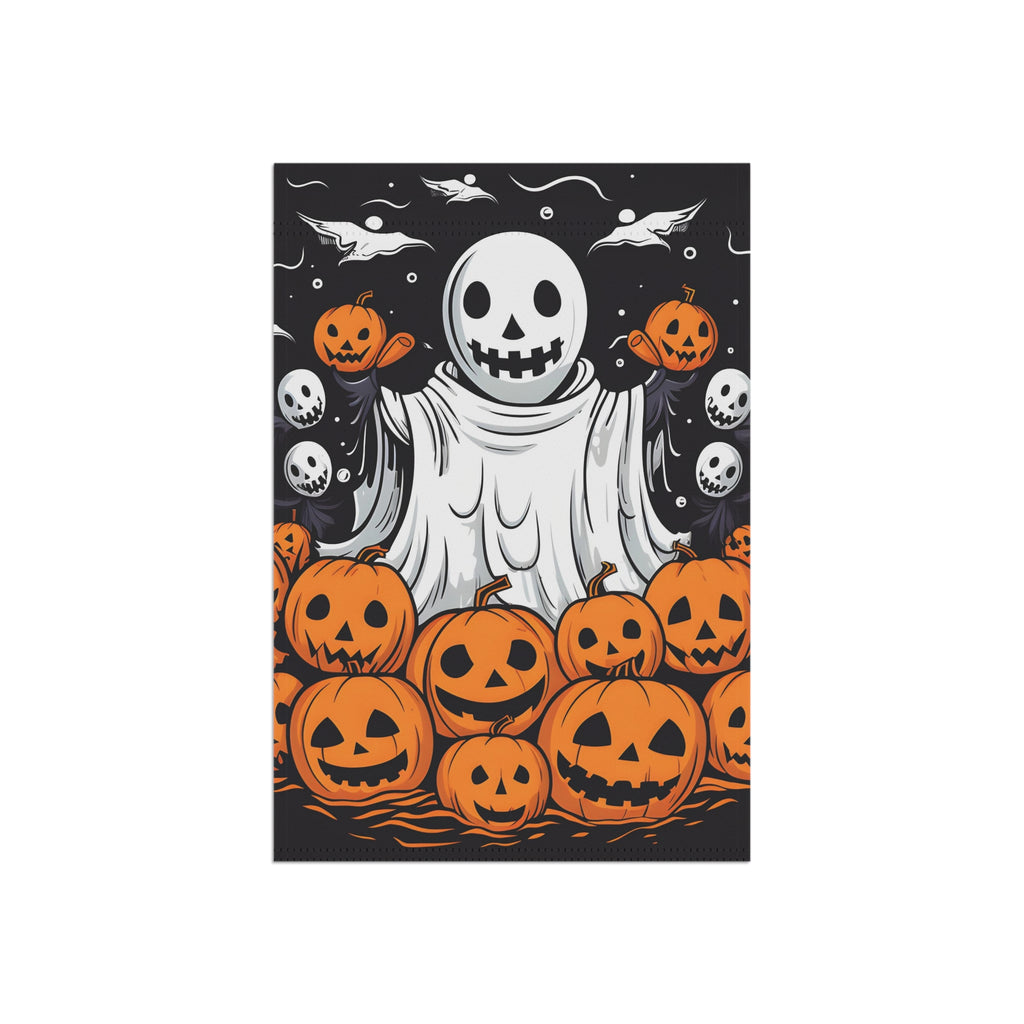 Garden & House Banner / Flag with Ghost Skeleton Pumpkins Design for Halloween, view 4