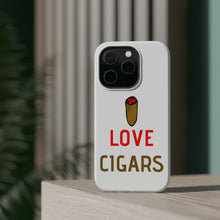 DistinctInk ToughCase for Apple iPhone, Compatible with MagSafe Charging - I Love Cigars