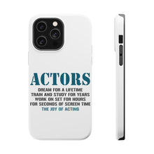 DistinctInk ToughCase for Apple iPhone, Compatible with MagSafe Charging - Actors Dream Train Study Work for Screen Time