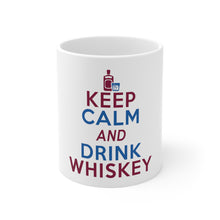 DistinctInk Glossy White Coffee / Tea Mug - Keep Calm and Drink Whiskey