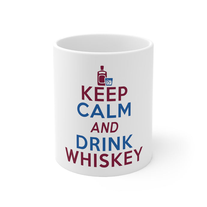DistinctInk Glossy White Coffee / Tea Mug - Keep Calm and Drink Whiskey