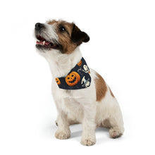 DistinctInk Adjustable Pet Banana Collar with The Halloween Spell Design for Halloween