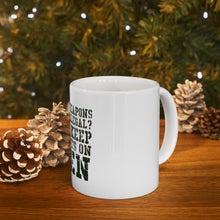 DistinctInk Glossy White Coffee / Tea Mug - Assault Weapons Illegal? Keep My Pants On
