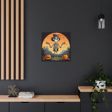 DistinctInk Canvas Wall Art with Skelefun Halloween for Halloween