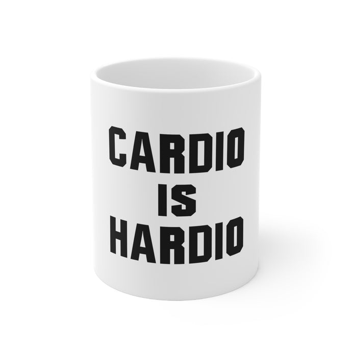 DistinctInk Glossy White Coffee / Tea Mug - Cardio is Hardio