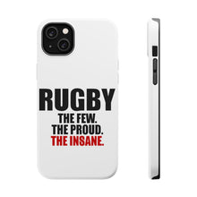 DistinctInk ToughCase for Apple iPhone, Compatible with MagSafe Charging - Rugby The Few The Proud the Insane