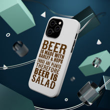 DistinctInk ToughCase for Apple iPhone, Compatible with MagSafe Charging - Beer Is Barley & Hops Beer is Salad