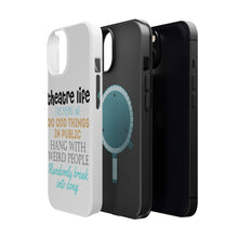 DistinctInk ToughCase for Apple iPhone, Compatible with MagSafe Charging - Theatre Life - Odd Things in Public