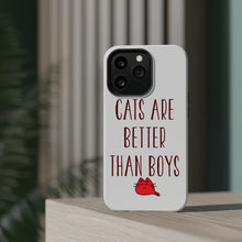 DistinctInk ToughCase for Apple iPhone, Compatible with MagSafe Charging - Cats Are Better Than Boys