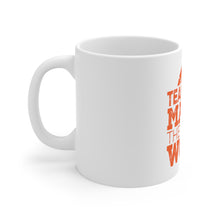 DistinctInk Glossy White Coffee / Tea Mug - Teamwork Makes the Dream Work Basketball