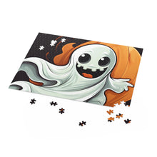 DistinctInk Jigsaw Puzzle with Silly Specter Sprites Design for Halloween