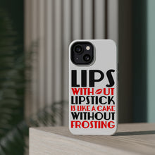 DistinctInk ToughCase for Apple iPhone, Compatible with MagSafe Charging - Lips Without Lipstick Cake Without Frosting