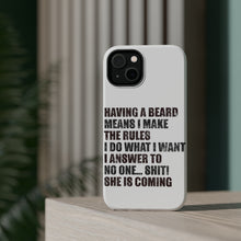 DistinctInk ToughCase for Apple iPhone, Compatible with MagSafe Charging - Beard - I Make the Rules, Do What I Want