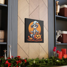 DistinctInk Canvas Wall Art with Haunted Jack-O'-Skeleton for Halloween