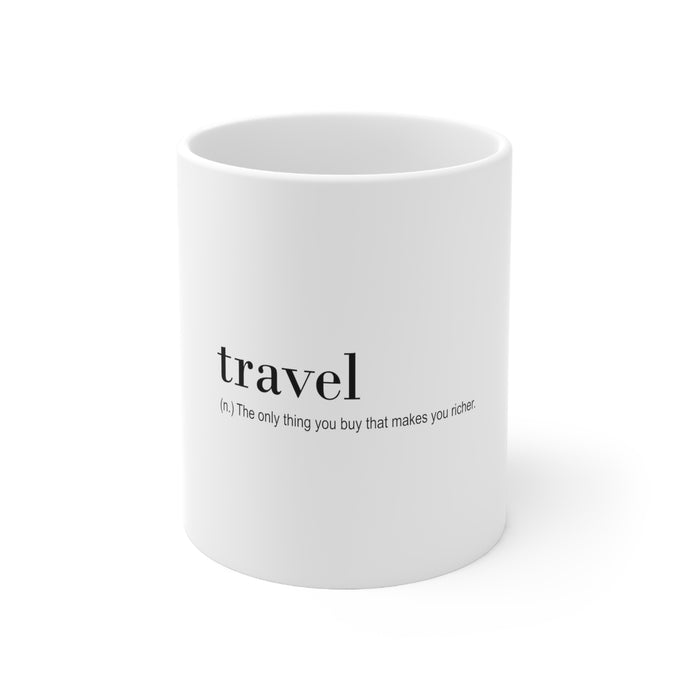 DistinctInk Glossy White Coffee / Tea Mug - Travel - Thing to buy that makes you richer