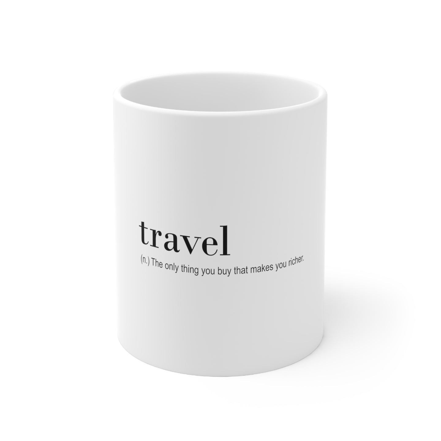 DistinctInk Glossy White Coffee / Tea Mug - Travel - Thing to buy that makes you richer