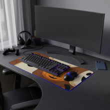 DistinctInk LED Gaming Mouse Pad with "Boo-ttifull Skeleton Cartoon Pattern Pumpkin" Design for Halloween
