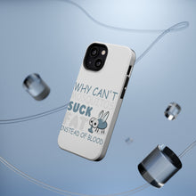 DistinctInk ToughCase for Apple iPhone, Compatible with MagSafe Charging - Why Can't Mosquitos Suck Fat Instead of Blood