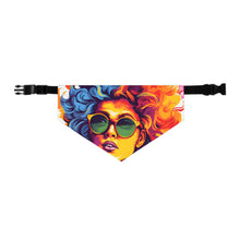 DistinctInk Adjustable Pet Banana Collar with A World of Words Design for LGBTQ+ Pride