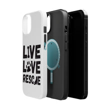 DistinctInk ToughCase for Apple iPhone, Compatible with MagSafe Charging - Live Love Rescue - Dog Paw