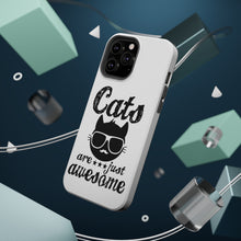 DistinctInk ToughCase for Apple iPhone, Compatible with MagSafe Charging - Cats Are Just Awesome