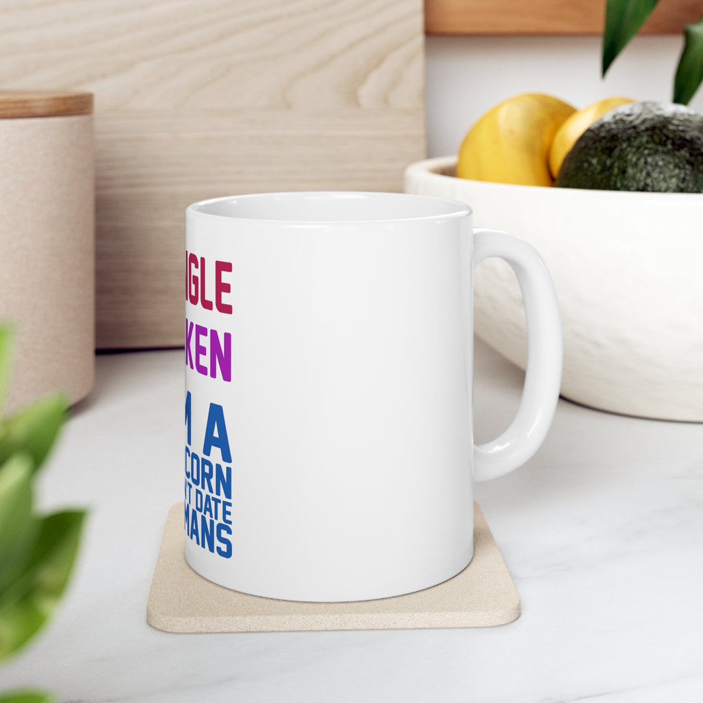 Glossy White Coffee / Tea Mug - Single Taken I'm a Unicorn Don't Date Humans, view 7