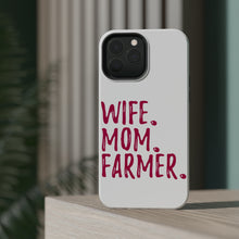 DistinctInk ToughCase for Apple iPhone, Compatible with MagSafe Charging - Wife. Mom. Farmer.
