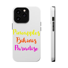 DistinctInk ToughCase for Apple iPhone, Compatible with MagSafe Charging - Pineapples Bikinis Paradise