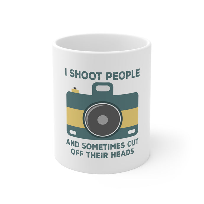 DistinctInk Glossy White Coffee / Tea Mug - I Shoot People - Photography