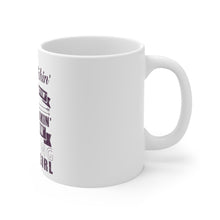 DistinctInk Glossy White Coffee / Tea Mug - Tent Pitchin Weiner Roastin S'More Camping Girl
