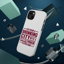 DistinctInk ToughCase for Apple iPhone, Compatible with MagSafe Charging - Cleveland Drinking City Sports Problem