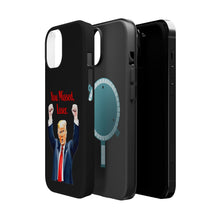 Dual Layer Tough Case for Apple iPhone, Compatible with MagSafe - Trump ‘You Missed, Loser’ Design & Black Background
