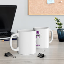 DistinctInk Glossy White Coffee / Tea Mug - One Girl Who Would Rather Wear Boots Than Heels