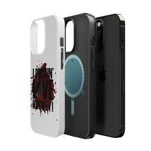 DistinctInk ToughCase for Apple iPhone, Compatible with MagSafe Charging - I Puckin' Love Hockey