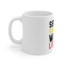 DistinctInk Glossy White Coffee / Tea Mug - Serve It Smash It Win It Love It Tennis