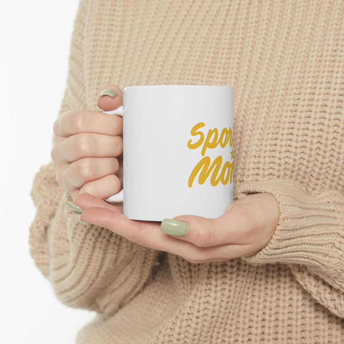 Glossy White Coffee / Tea Mug - Sporty Mom, view 10
