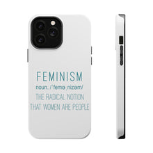 DistinctInk ToughCase for Apple iPhone, Compatible with MagSafe Charging - Feminism Definition Women Are People