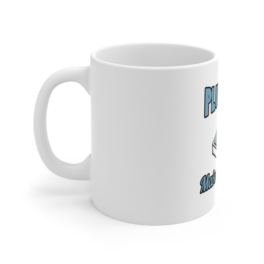 Glossy White Coffee / Tea Mug - Plumbers Make You Wet, view 2