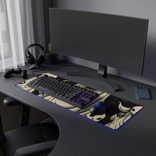 DistinctInk LED Gaming Mouse Pad with Spooky Skeleton Pumpkins Design for Halloween