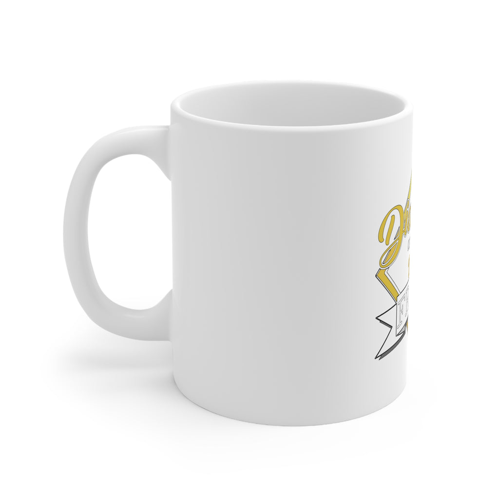Glossy White Coffee / Tea Mug - Diamonds Are a Girl's Best Friend, view 2