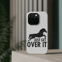 DistinctInk ToughCase for Apple iPhone, Compatible with MagSafe Charging - Just Get Over It - Horse Jump