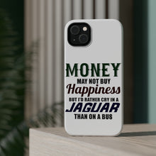 DistinctInk ToughCase for Apple iPhone, Compatible with MagSafe Charging - Money Can't Buy Happiness, Rather Cry in Jaguar