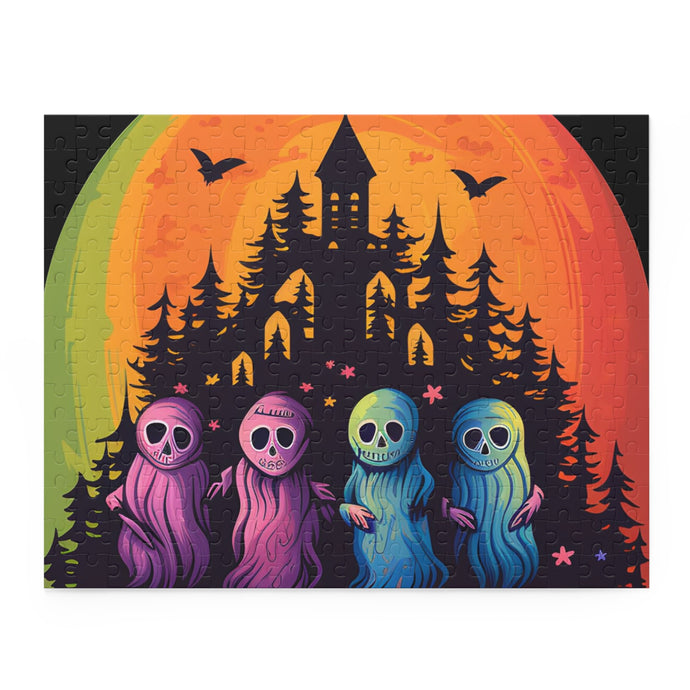 DistinctInk Jigsaw Puzzle with Discover Your True Path Design for Halloween  LGBTQ+ Pride