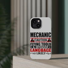 DistinctInk ToughCase for Apple iPhone, Compatible with MagSafe Charging - Mechanic Flying Tools & Offensive Language