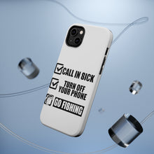 DistinctInk ToughCase for Apple iPhone, Compatible with MagSafe Charging - Call in Sick, Turn Off Phone, Go Fishing