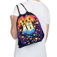 DistinctInk Drawstring Bag Backpack with A Life Of Adventure Design for Halloween  LGBTQ+ Pride