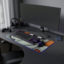 DistinctInk LED Gaming Mouse Pad with Silly Specter Sprites Design for Halloween