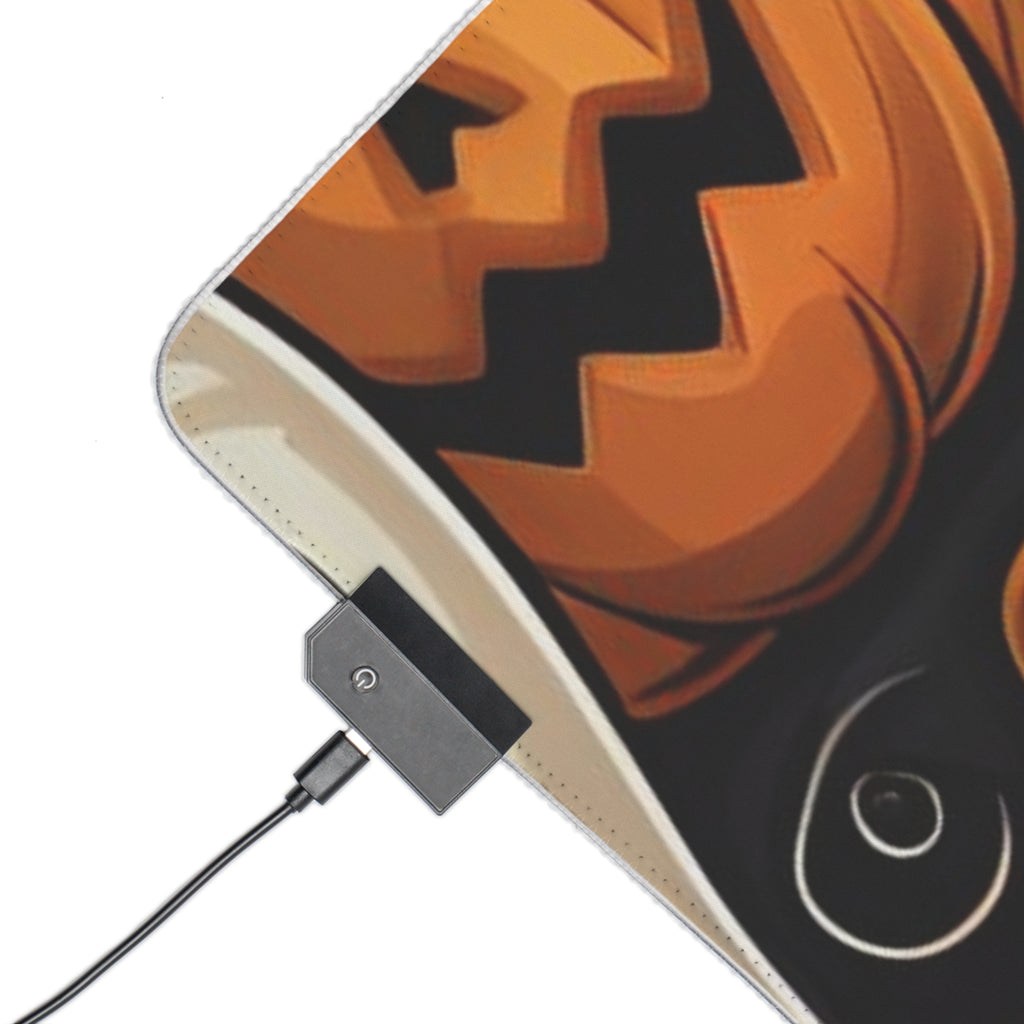LED Gaming Mouse Pad with Haunted Skeleton Jack-O-Lantern Design for Halloween, view 18